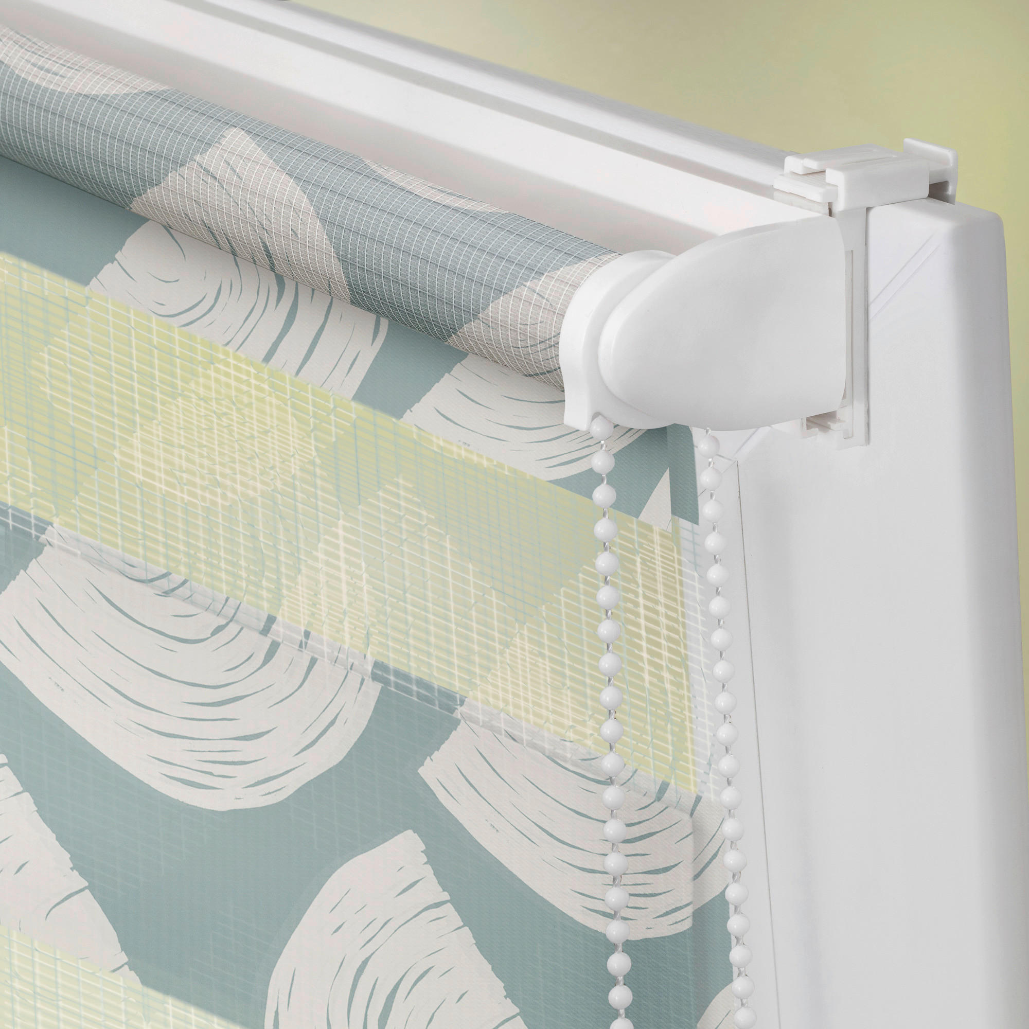 Thumbnail - LICHTBLICK Doppelrollo Duo Moving Rainbow grün B/T: ca. 60x150 cm