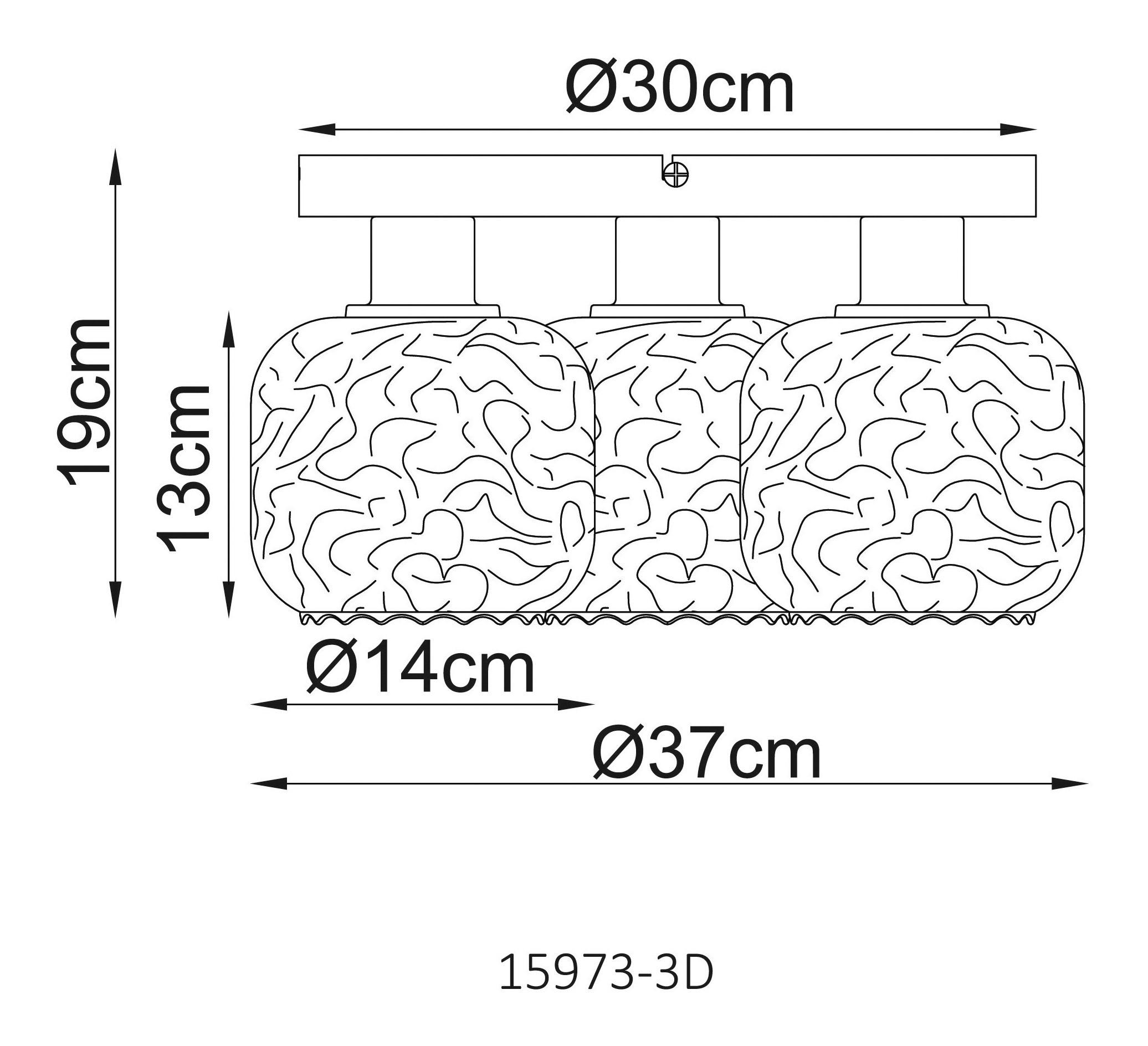 Thumbnail - GLOBO Deckenleuchte Rauch beige Glas Metall B/H/L: ca. 34x27,5x34 cm 3 Brennstellen