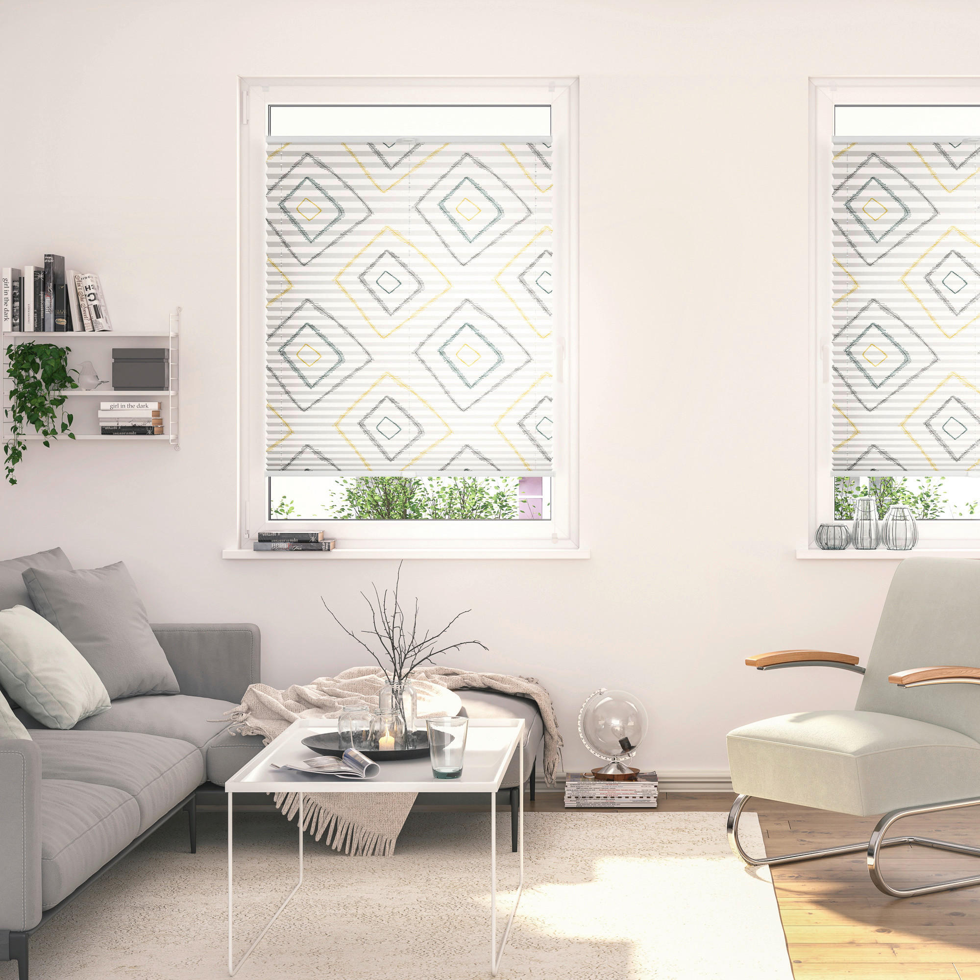 LICHTBLICK Spannplissee Stripy Boho beige B/L: ca. 70x130 cm