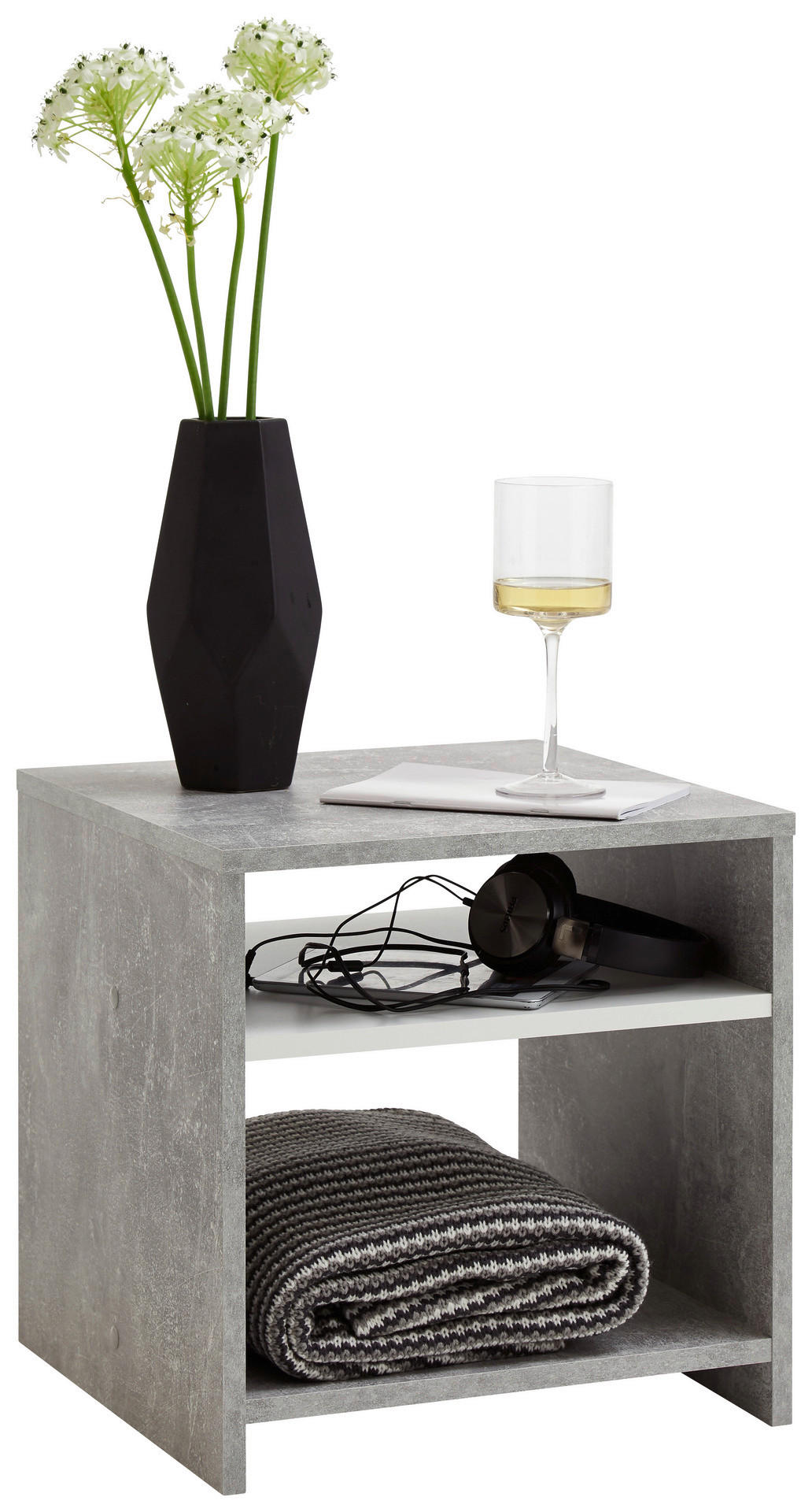 Beistelltisch  Beton Optik weiß B/H/T: ca. 40x40x40 cm