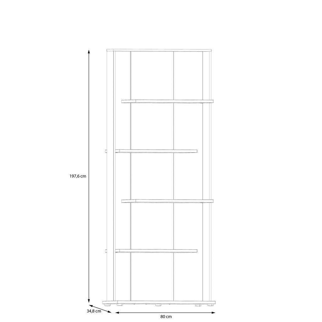 Thumbnail - Regal Eiche Artisan Nachbildung schwarz B/H/T: ca. 80x198x35 cm