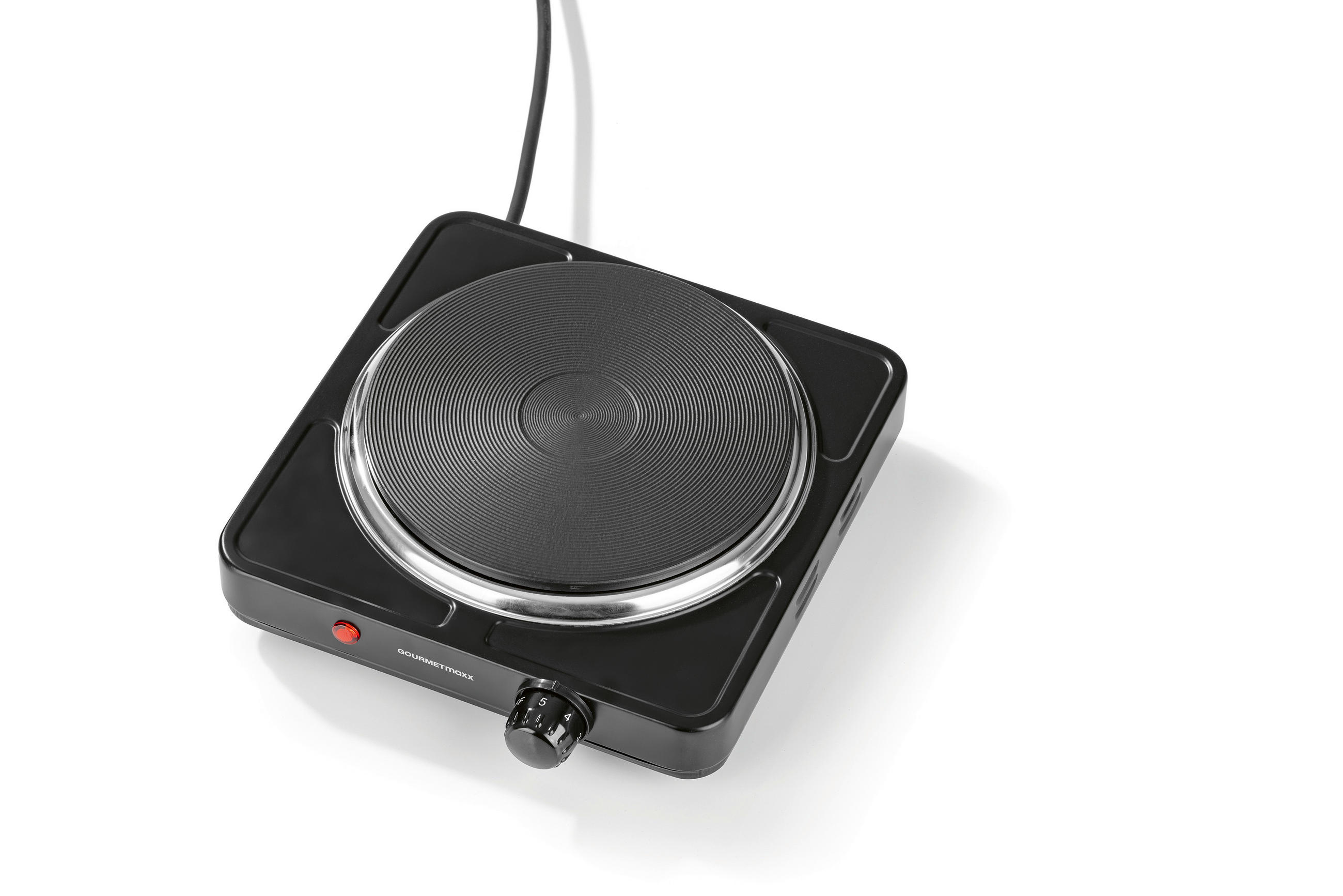 GOURMETmaxx Einzelkochplatte 14430 schwarz Metall B/H/L: ca. 23,5x7,5x23,5 cm