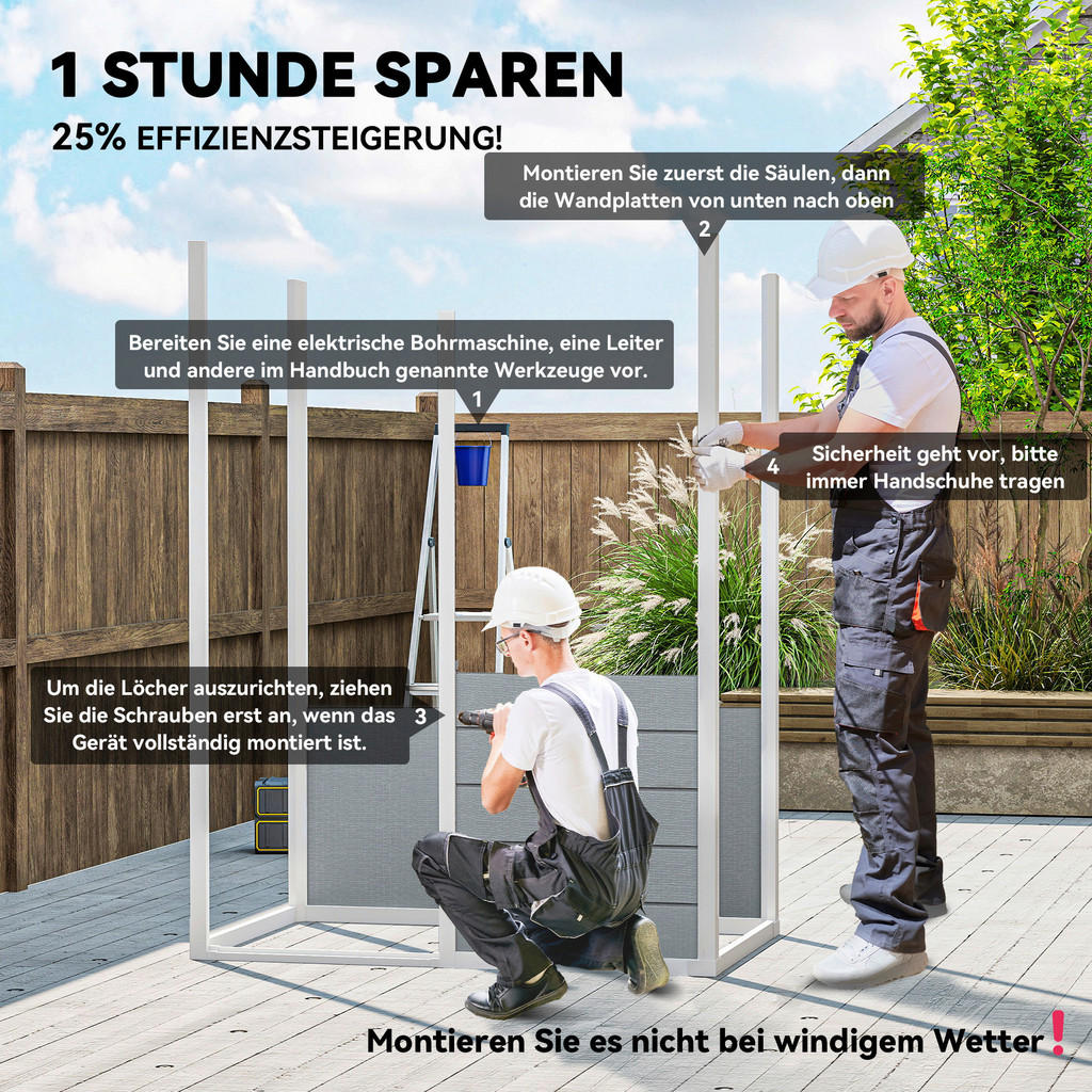 Thumbnail - Outsunny Gerätehaus grau B/H/L: ca. 92x193x151 cm