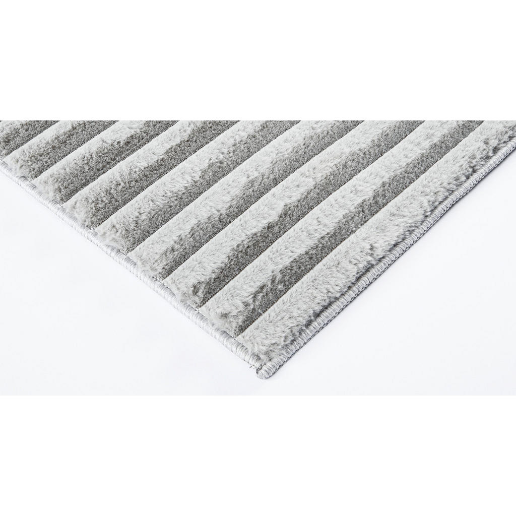 Thumbnail - Fellimitat Stripy grau B/L: ca. 160x220 cm