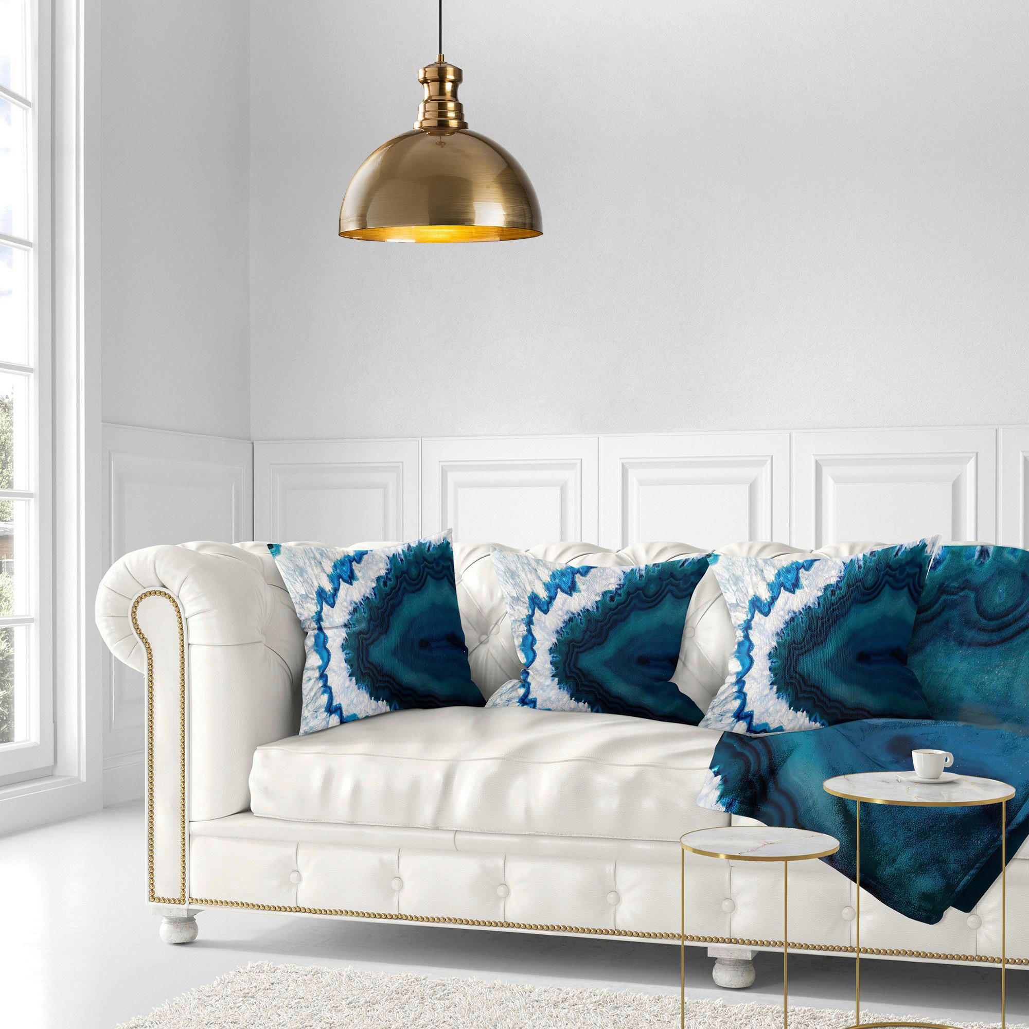 Thumbnail - Opviq Pendelleuchte Berceste gold Metall B/H/T/L/D: ca. 40x134x40x40x40 cm E27 1 Brennstellen