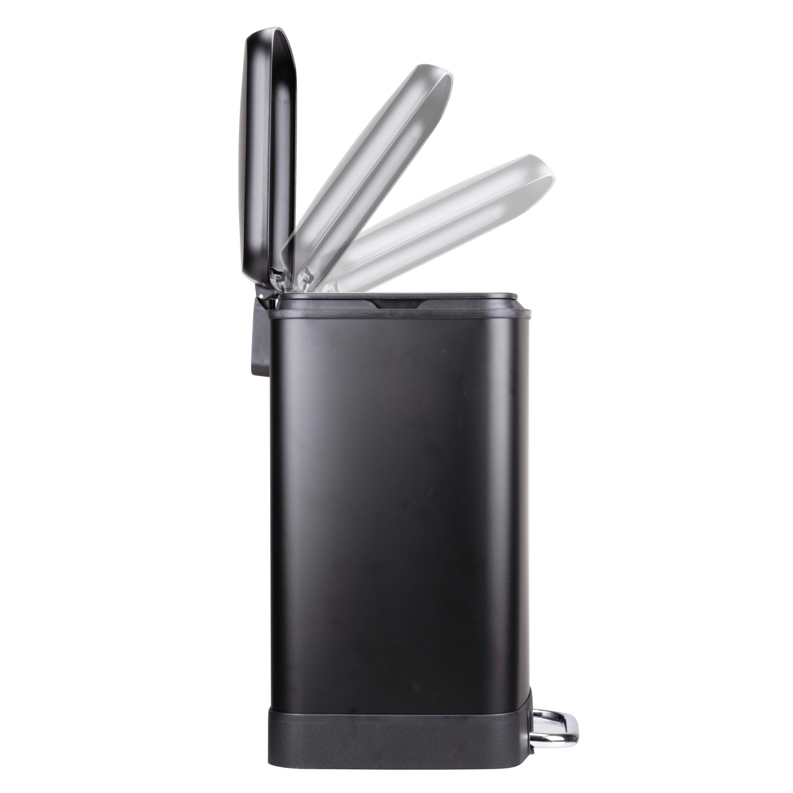 Thumbnail - Treteimer schwarz Stahl B/H/T: ca. 37x50x34 cm