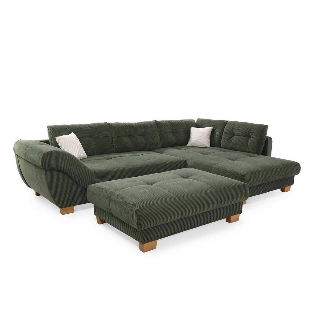 Thumbnail - Ecksofa grün Microfaser B/H/T: ca. 346x90x221 cm