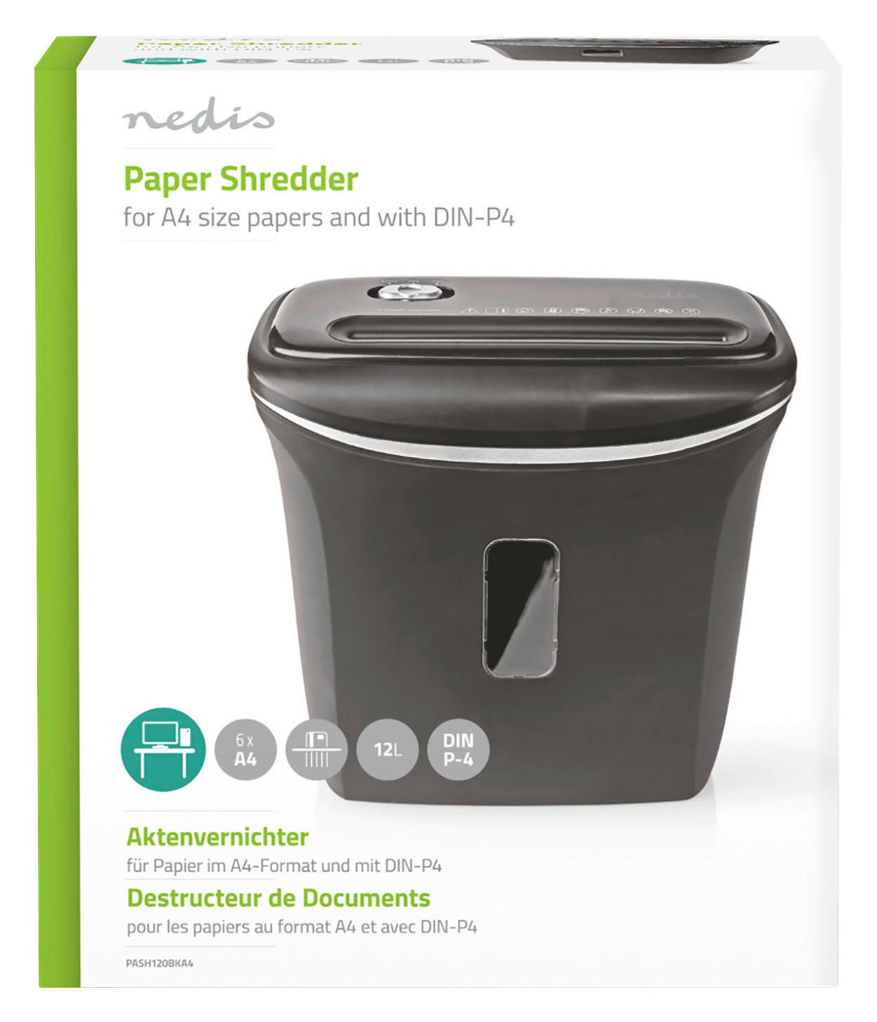 Nedis Aktenvernichter schwarz