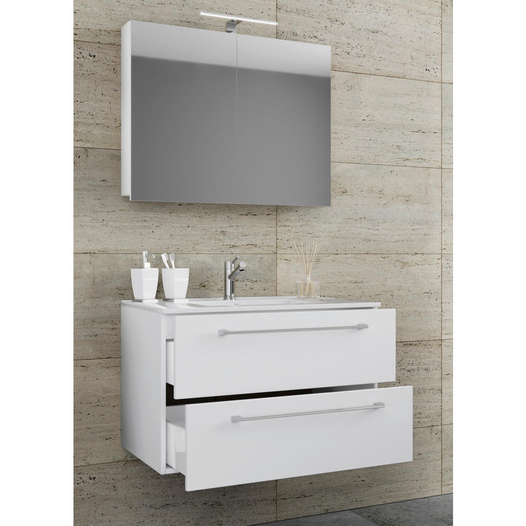 Thumbnail - Waschplatz 3tlg-Badinos weiß B/H/T: ca. 60x50x46 cm