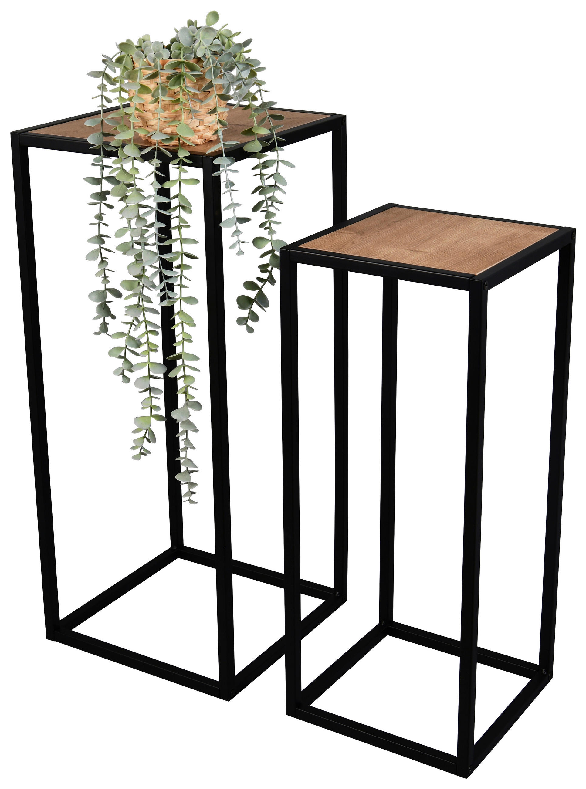 Thumbnail - Beistelltisch Valery Eiche Artisan Nachbildung schwarz Metall MDF B/H/T: ca. 30x70x30 cm