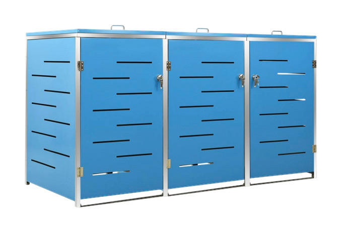 vidaXL Mülltonnenbox blau B/H/T: ca. 207x112,5x77,5 cm