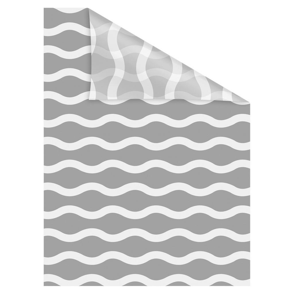 Thumbnail - LICHTBLICK Fensterfolie Welle Wellen Welle grau weiß B/L: ca. 100x130 cm