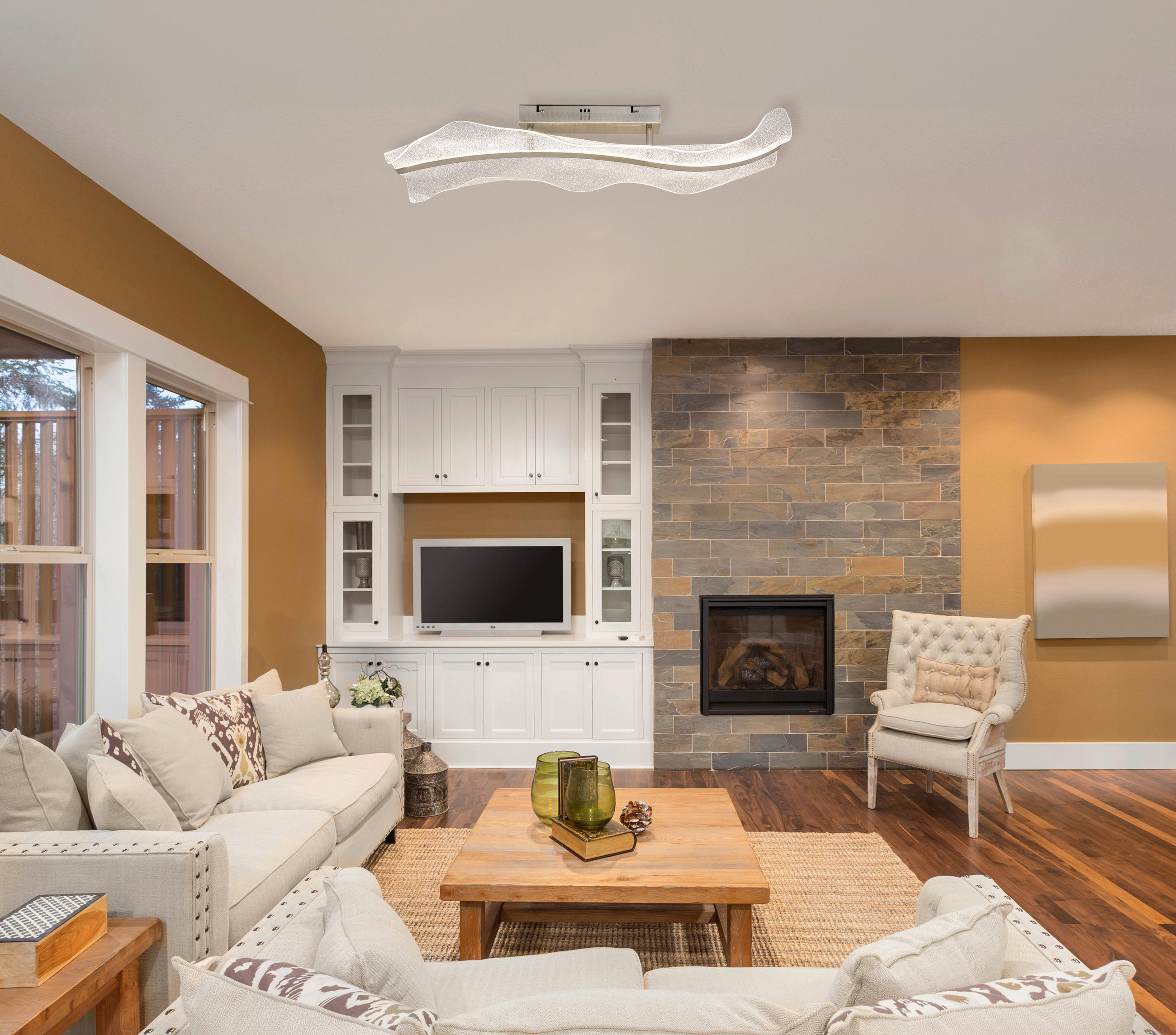 Thumbnail - GLOBO LED-Deckenleuchte nickel matt Metall Aluminium B/H/T: ca. 30x18x80 cm