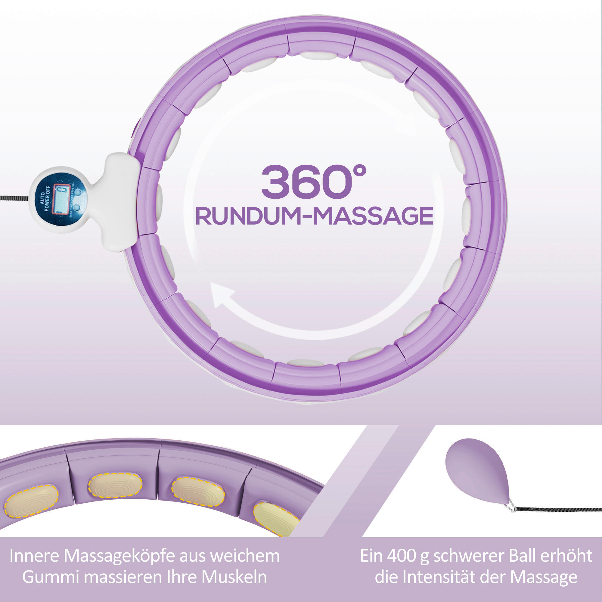 Thumbnail - SPORTNOW Hula Hoop violett B/H/L: ca. 4,5x1x139 cm