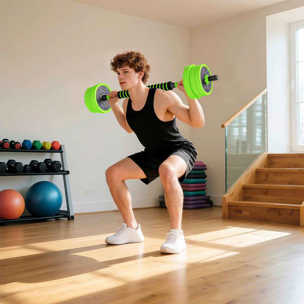 Thumbnail - SPORTNOW Hanteln Set grün Kunststoff B/H/L: ca. 20x20x95 cm