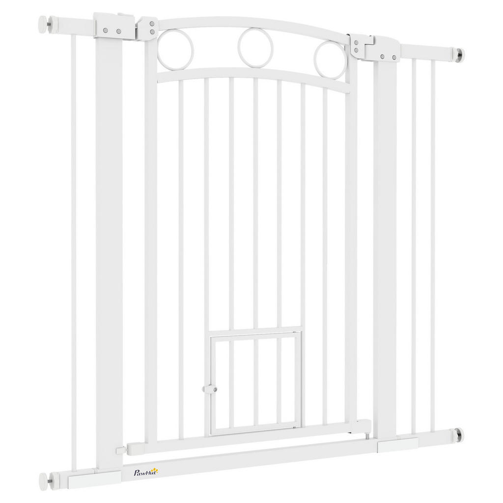 PawHut Türschutzgitter weiß Metall B/H/L: ca. 5x96x104 cm