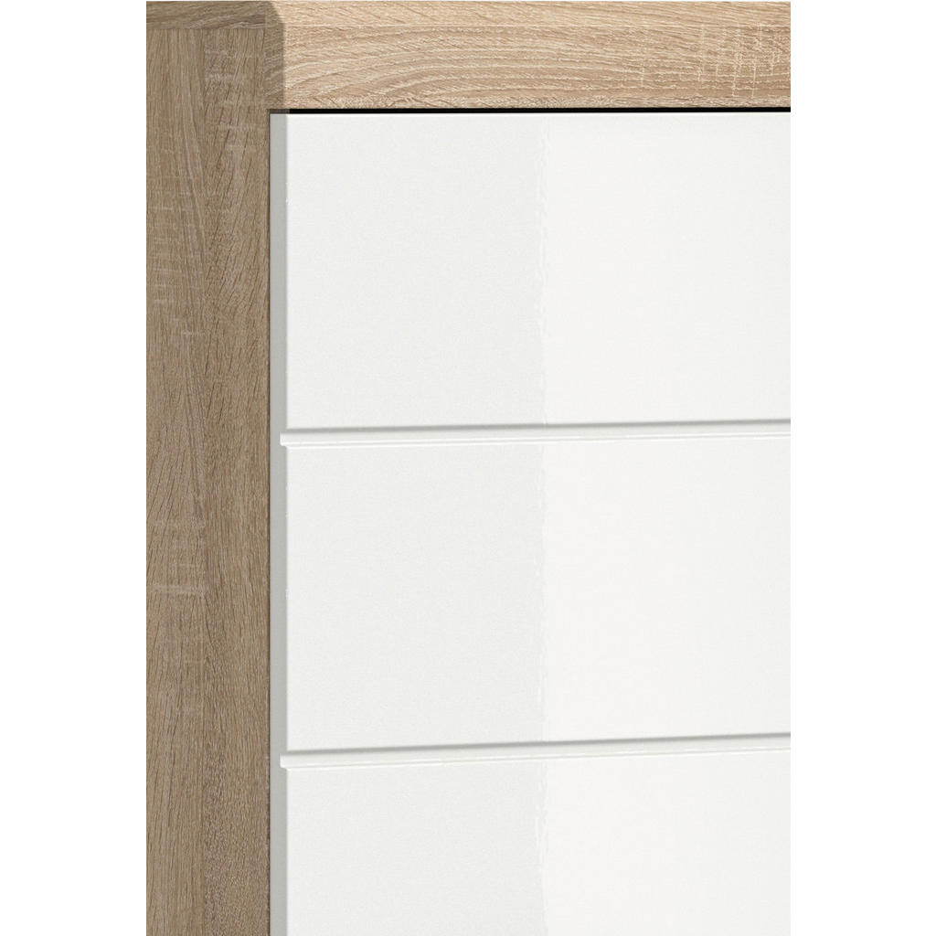 Thumbnail - Badezimmer-Set Lambada Eiche Sonoma Nachbildung weiß Hochglanz B/H/T: ca. 112x191x37 cm