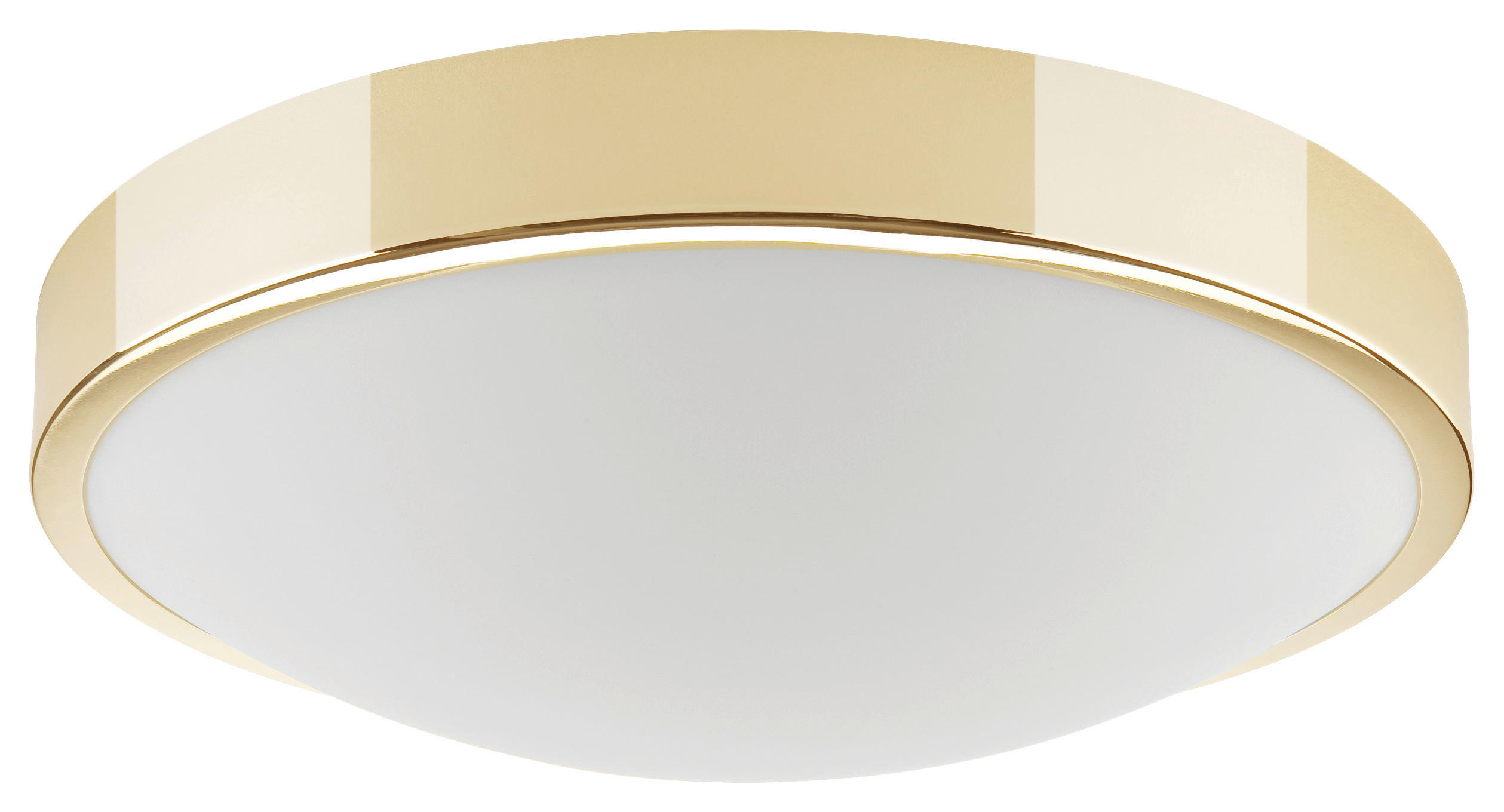 Lamkur Deckenleuchte gold Stahl Glas B/H/L: ca. 37x8x37 cm E27 2 Brennstellen