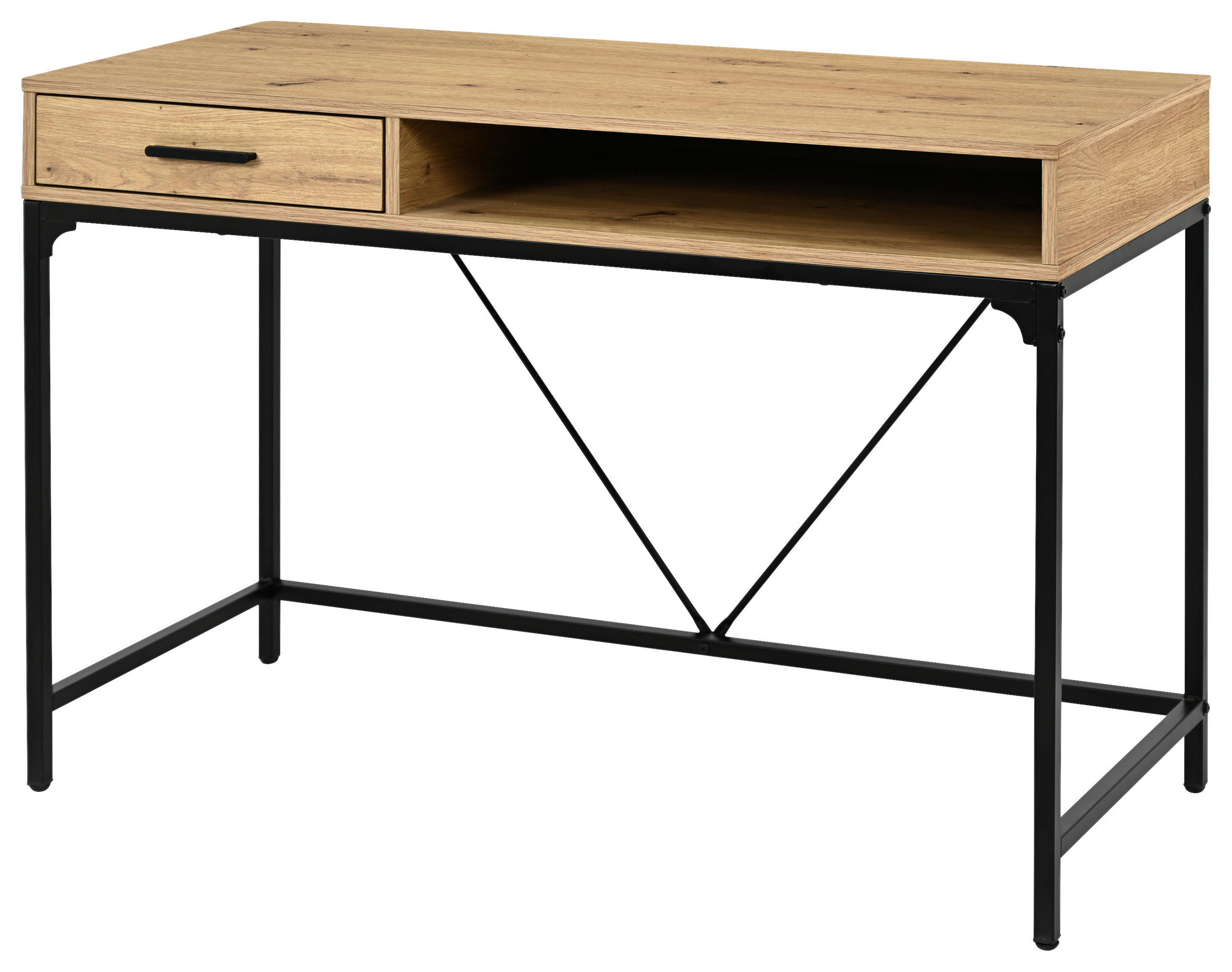 Thumbnail - Schreibtisch Faya Eiche Artisan Nachbildung schwarz B/H/T: ca. 110x75x48 cm