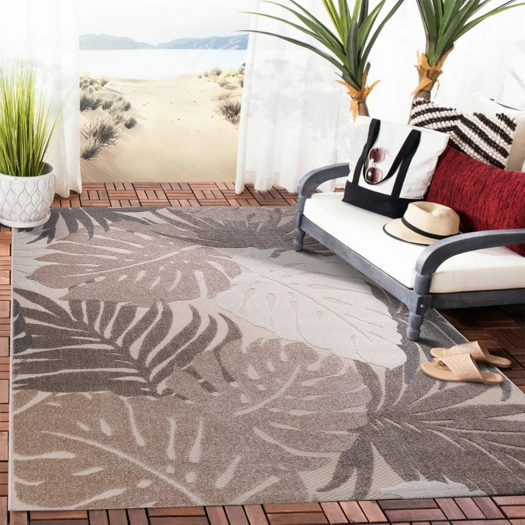 Thumbnail - Sanat Outdoorteppich FLORAL beige B/L: ca. 120x170 cm