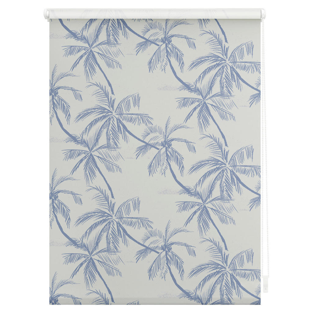 Thumbnail - LICHTBLICK Rollo Blueprint Palms blau B/L: ca. 80x150 cm
