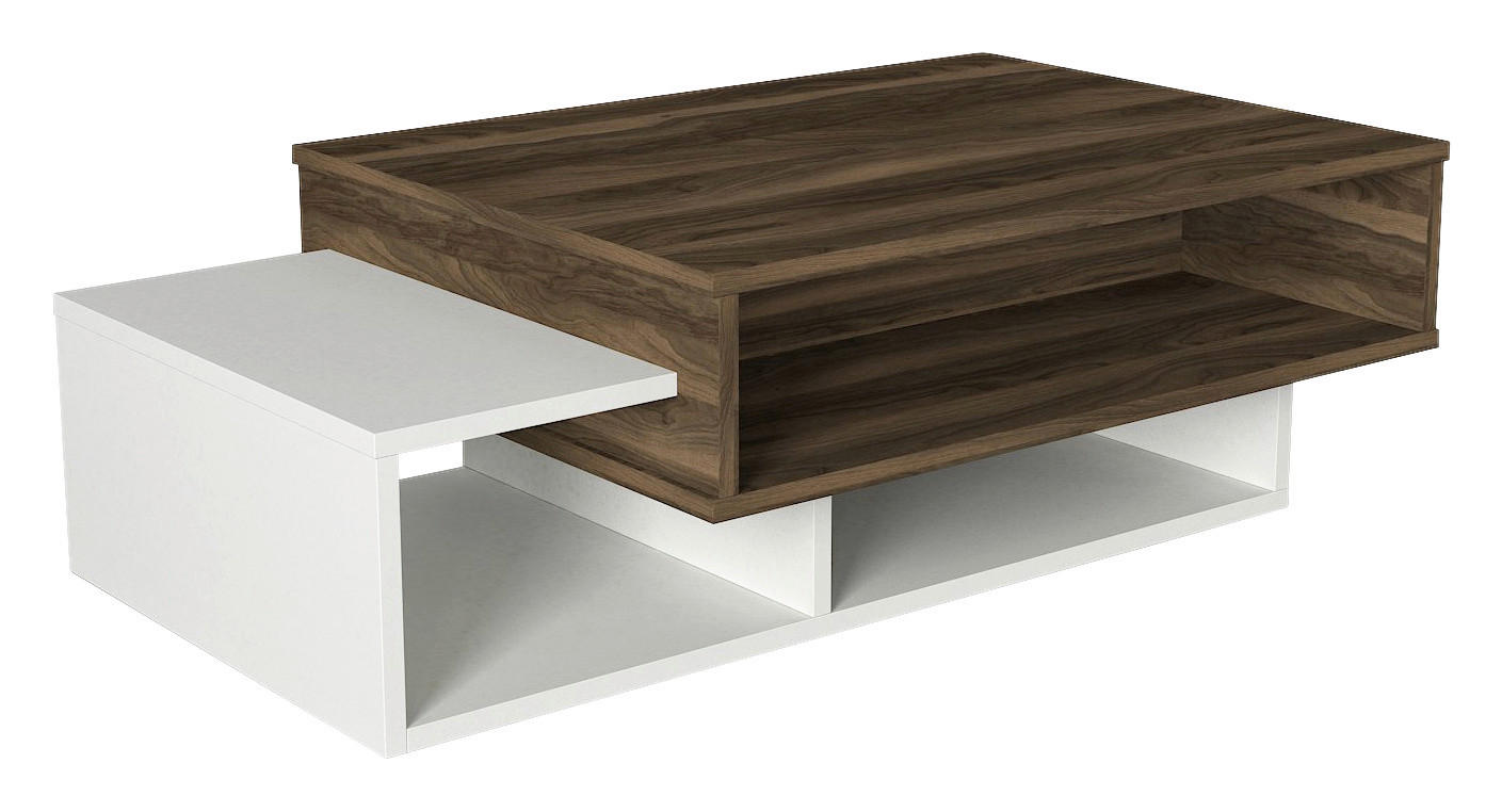 Couchtisch Tab weiß walnuss Nachbildung B/H/T: ca. 105x32x60 cm