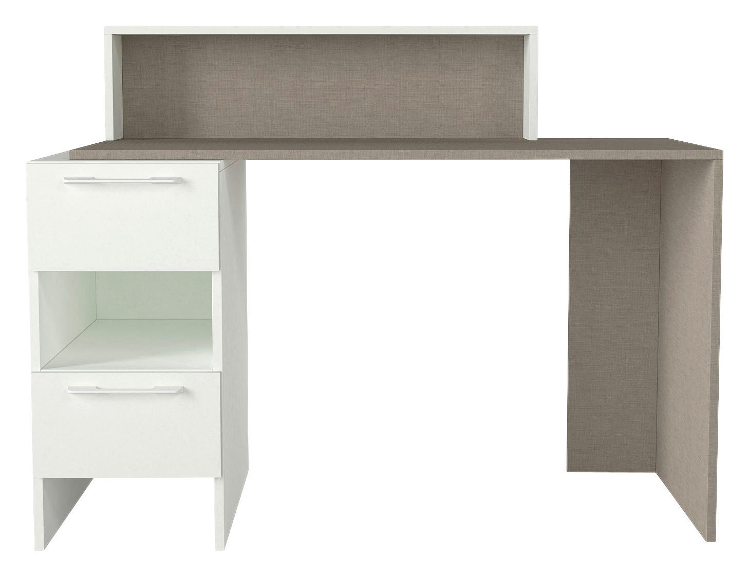 Thumbnail - Schreibtisch Mikasa weiß grau B/H/T: ca. 127x90x60 cm