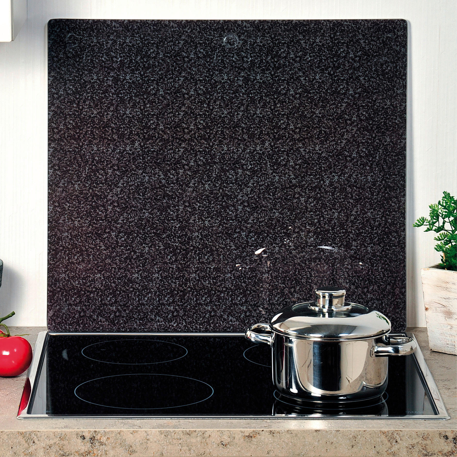Kesper Herdblende/Spritzschutz Granit stein Glas B/H/L: ca. 50x1,4x56 cm