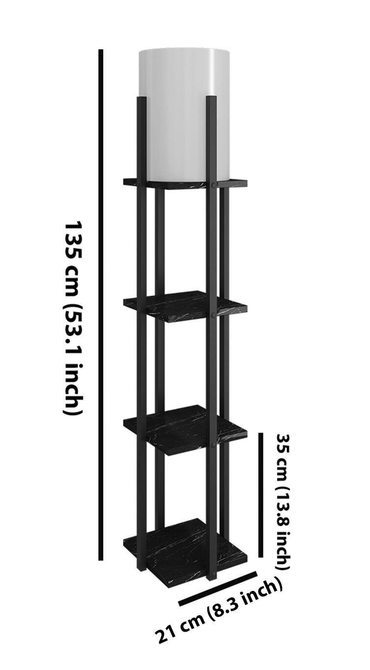 Thumbnail - Opviq Stehleuchte schwarz MDF Stoff B/H/T/L/D: ca. 21x135x21x21x21 cm E27 1 Brennstellen