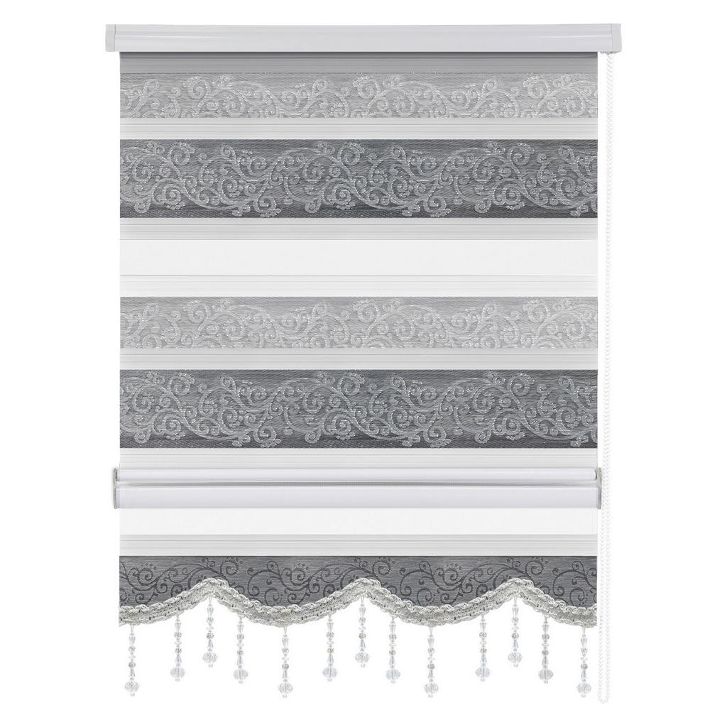 Thumbnail - Doppelrollo Djerba silber B/L: ca. 120x160 cm