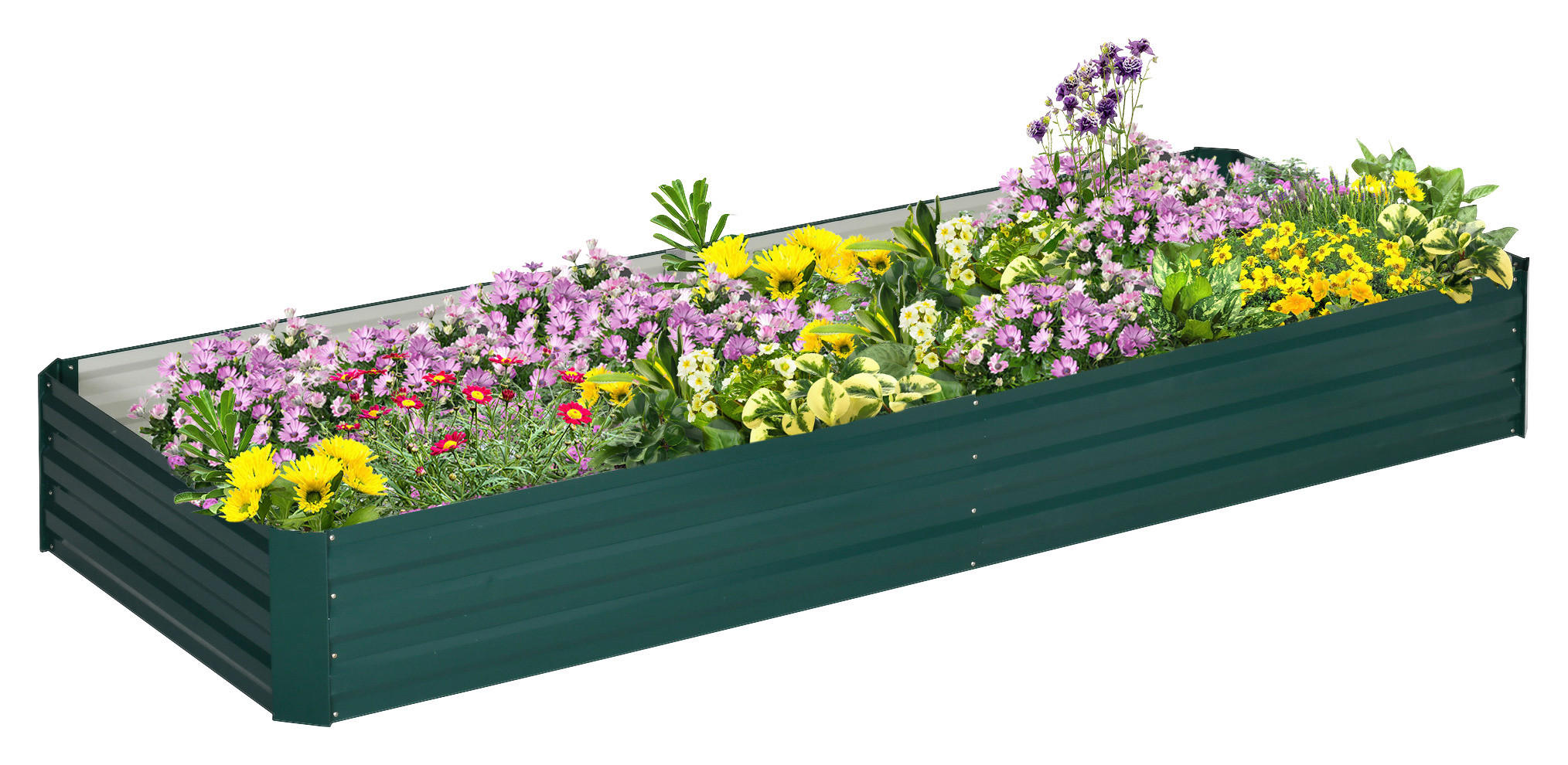 Outsunny Hochbeet grün Stahl B/H/L: ca. 90,5x30x241 cm