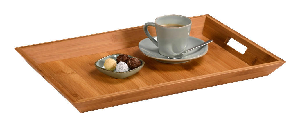 Kesper Serviertablett natur Bambus B/H/L: ca. 33x4x52 cm