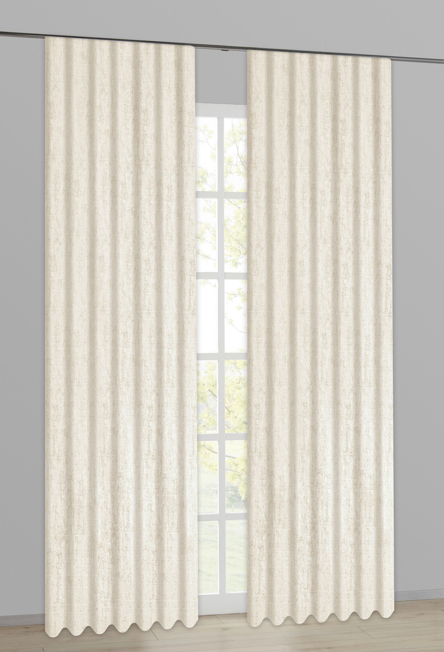 Dekovorhang Eden champagner B/L: ca. 135x245 cm