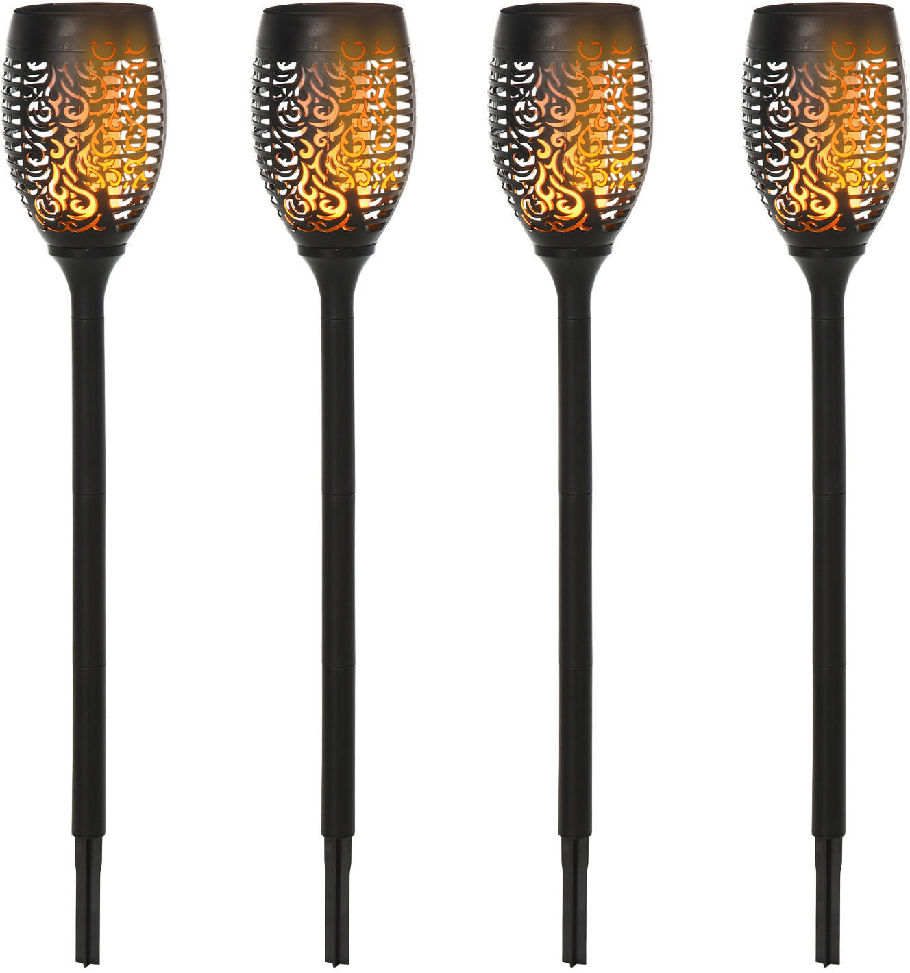 Thumbnail - Solarleuchte im 4er-Set schwarz Kunststoff H/D: ca. 72x12 cm