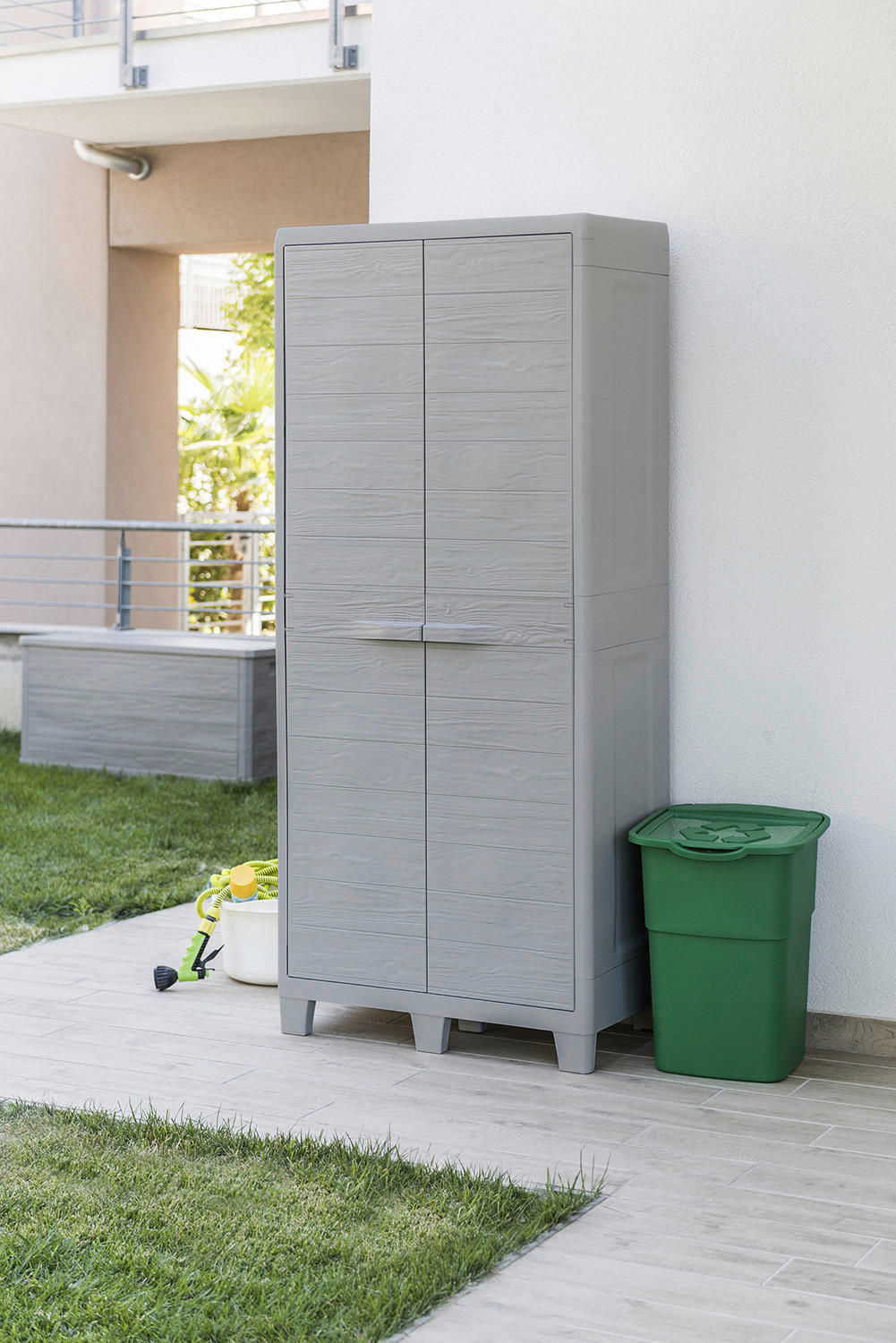 Thumbnail - Toomax Kunststoffschrank Woodys grau Kunststoff B/H/L: ca. 182x46x78 cm