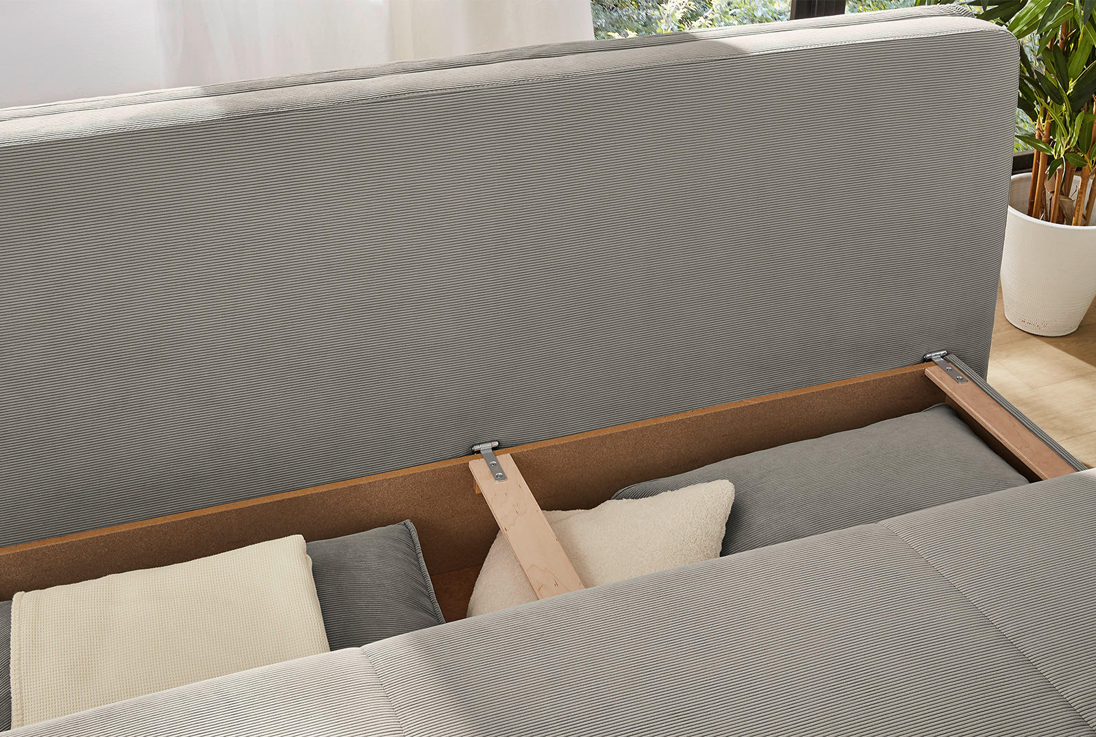 Thumbnail - Dauerschlafsofa grau B/H/T: ca. 202x87x106 cm