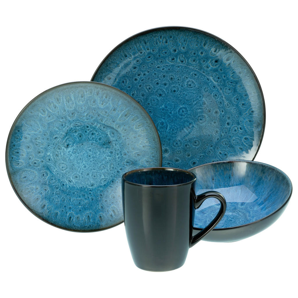 Thumbnail - CreaTable Kombiservice Capri blau Keramik 16 tlg.