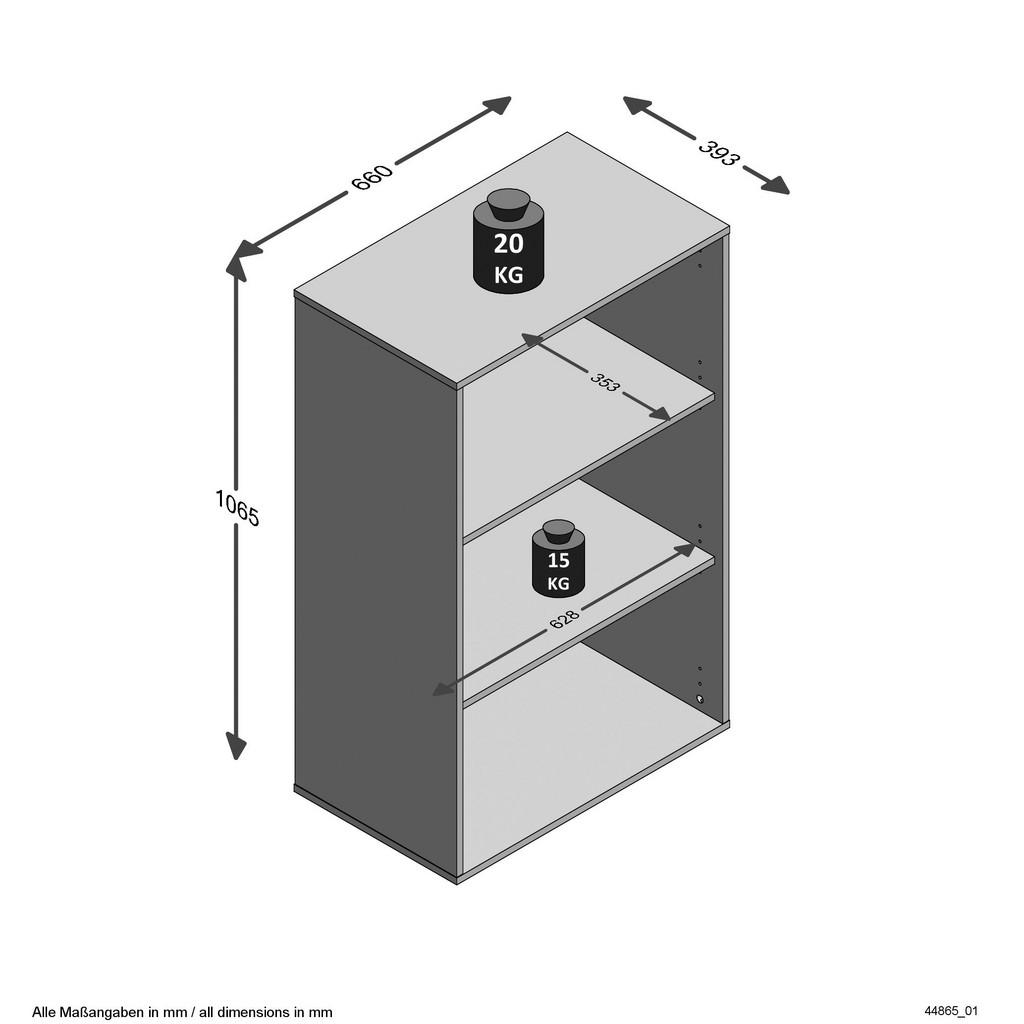 Thumbnail - Regal weiß B/H/T: ca. 66x107x39 cm