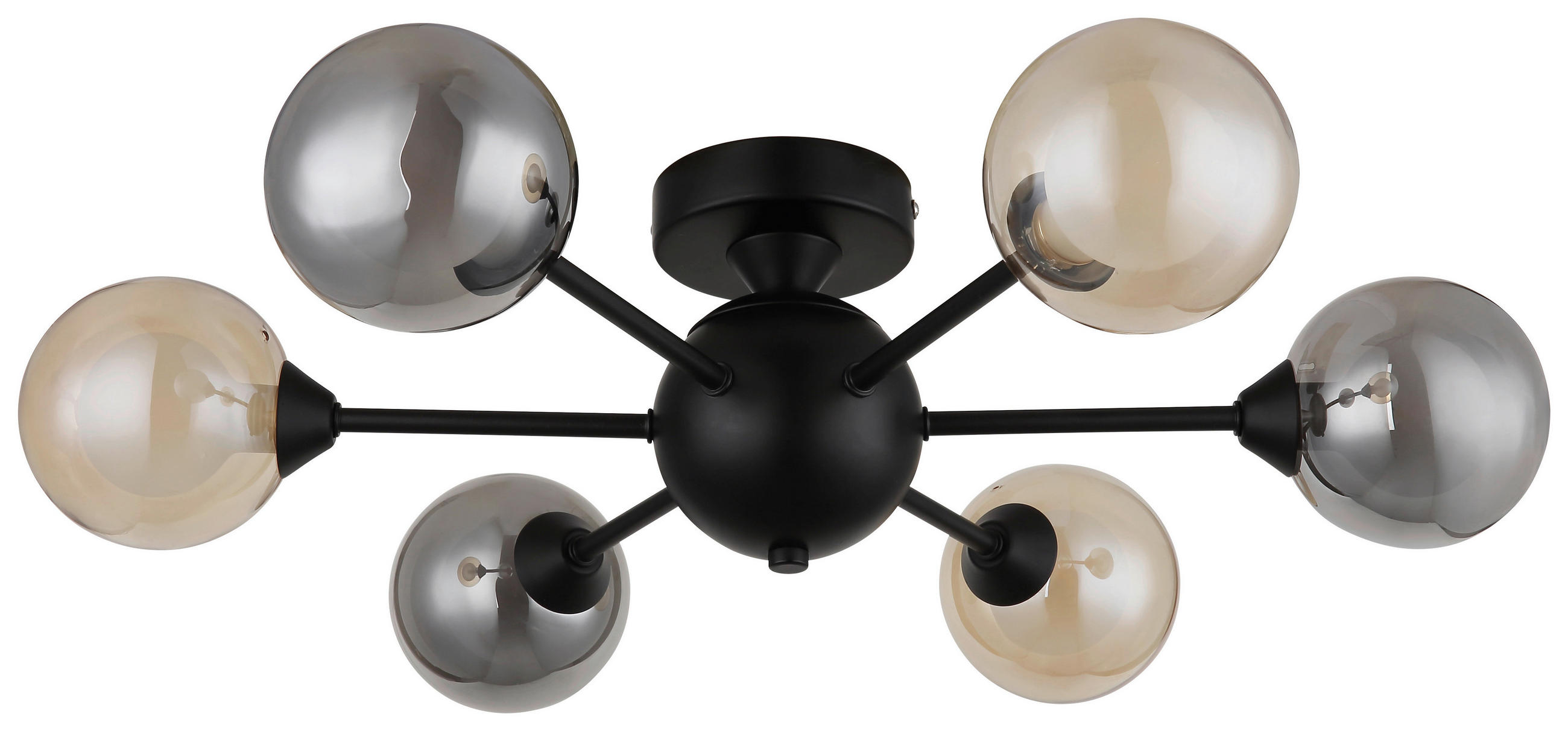GLOBO Deckenventilator schwarz Rauch Metall B/H/L: ca. 45x21x45 cm
