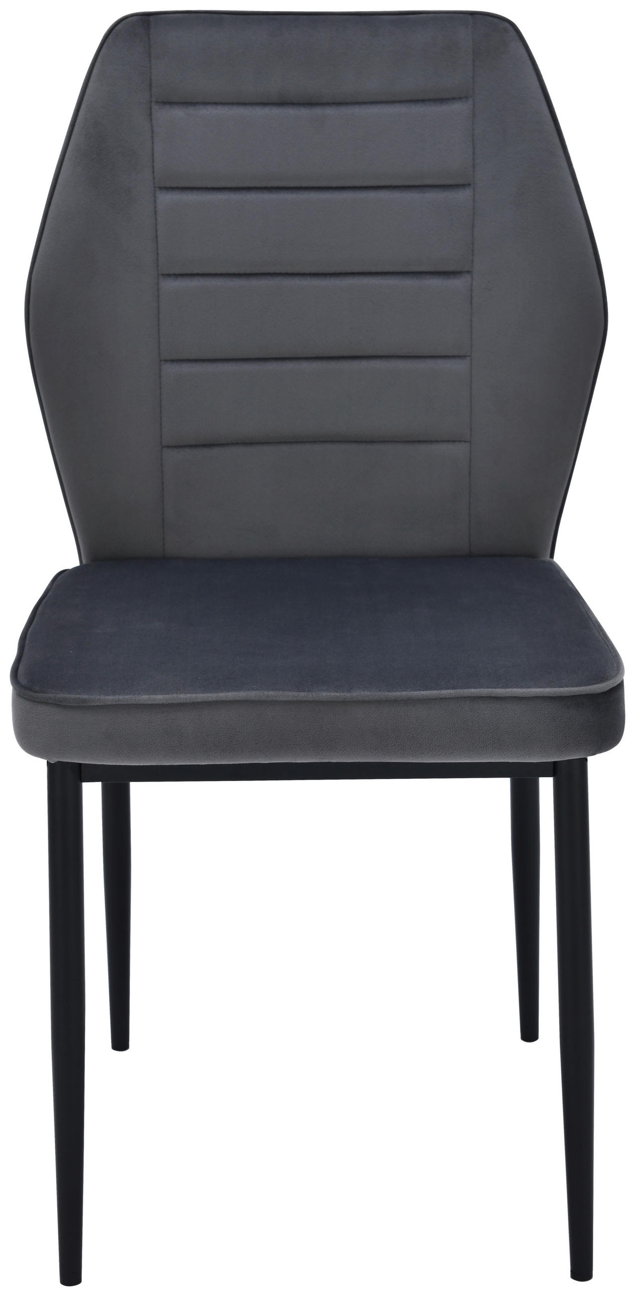 Thumbnail - Stuhl Jimmy dunkelgrau Samtoptik B/H/T: ca. 42x87,5x57 cm