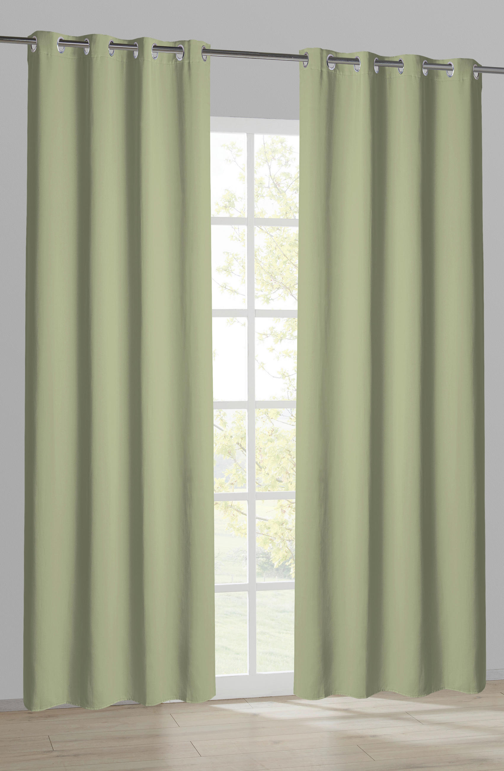Ösenvorhang Verona grün B/L: ca. 140x245 cm