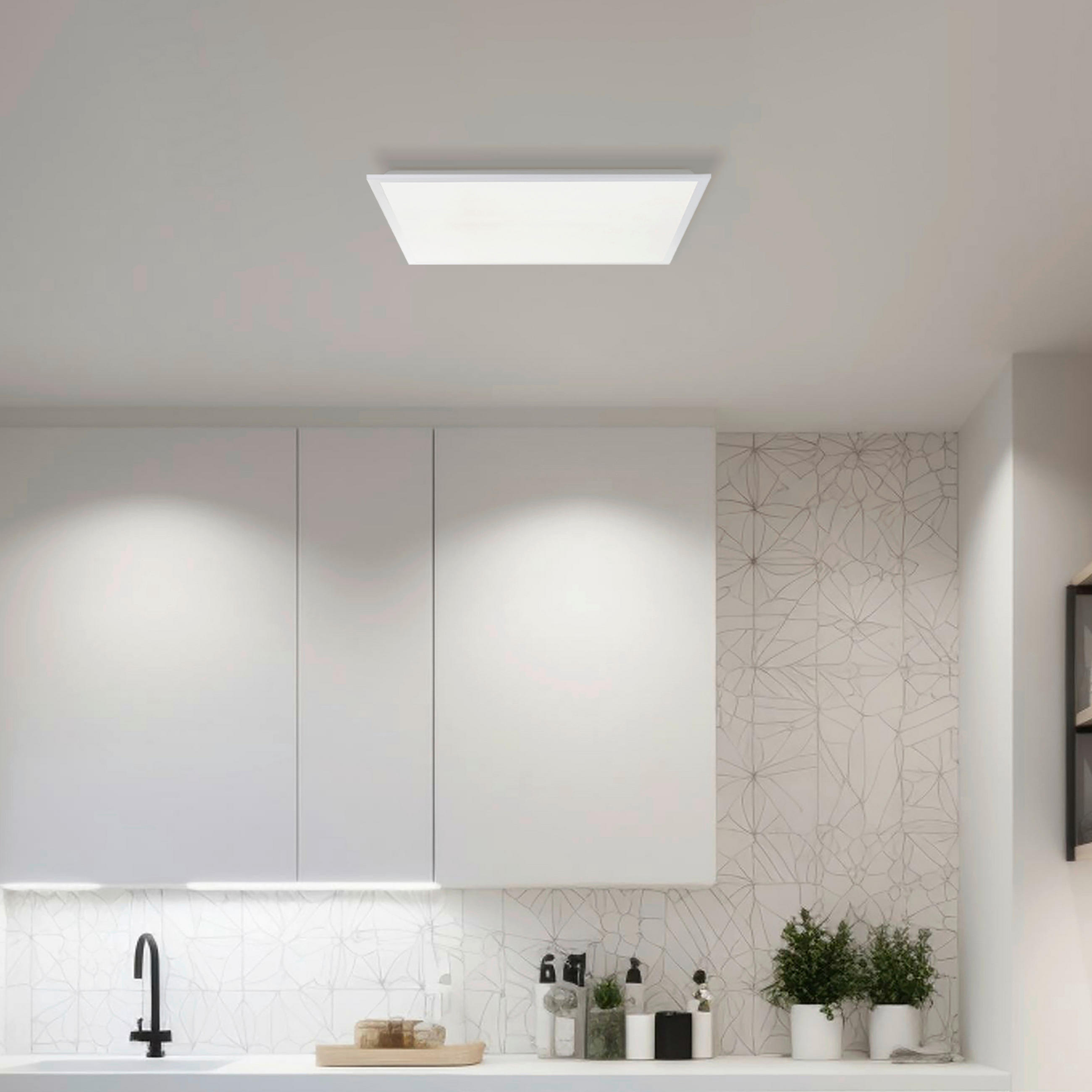 Thumbnail - Brilliant LED-Deckenleuchte Briston weiß Metall Kunststoff B/H/L: ca. 63x7,5x63 cm