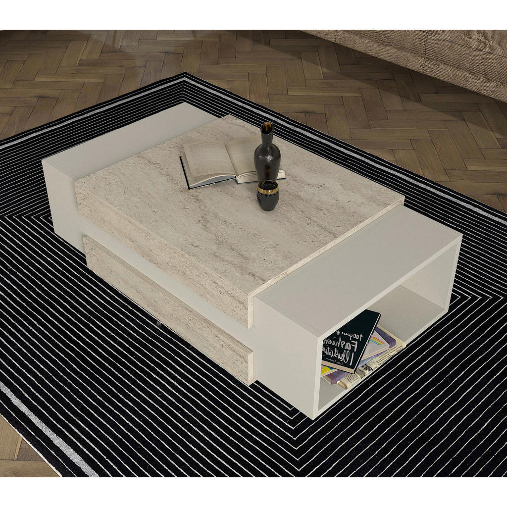 Thumbnail - moebel17 Couchtisch Nora beige granit Spanplatte B/H/T: ca. 110x57x31 cm