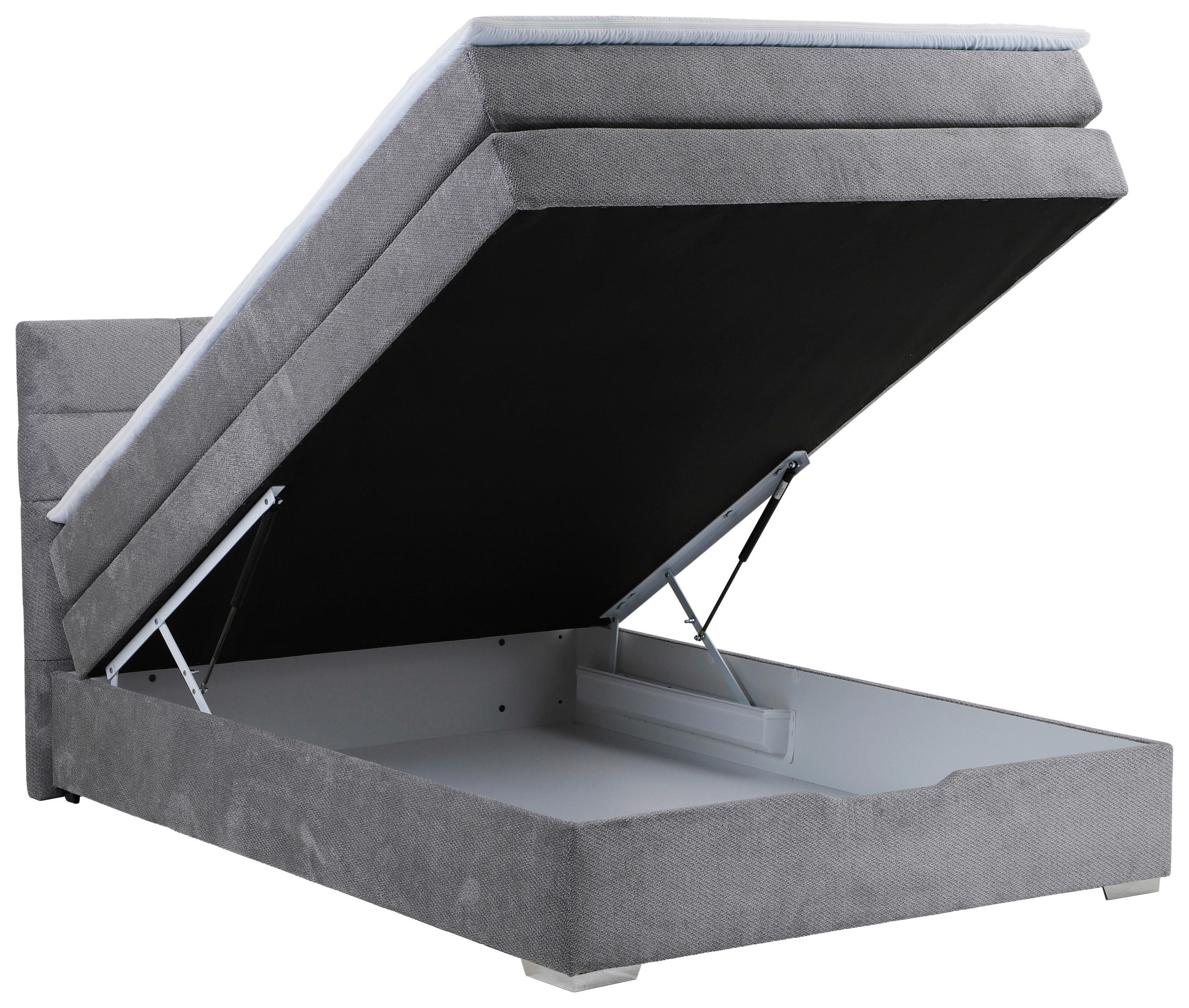Thumbnail - Boxspringbett Porto II grau Liegefläche B/L: ca. 140x200 cm