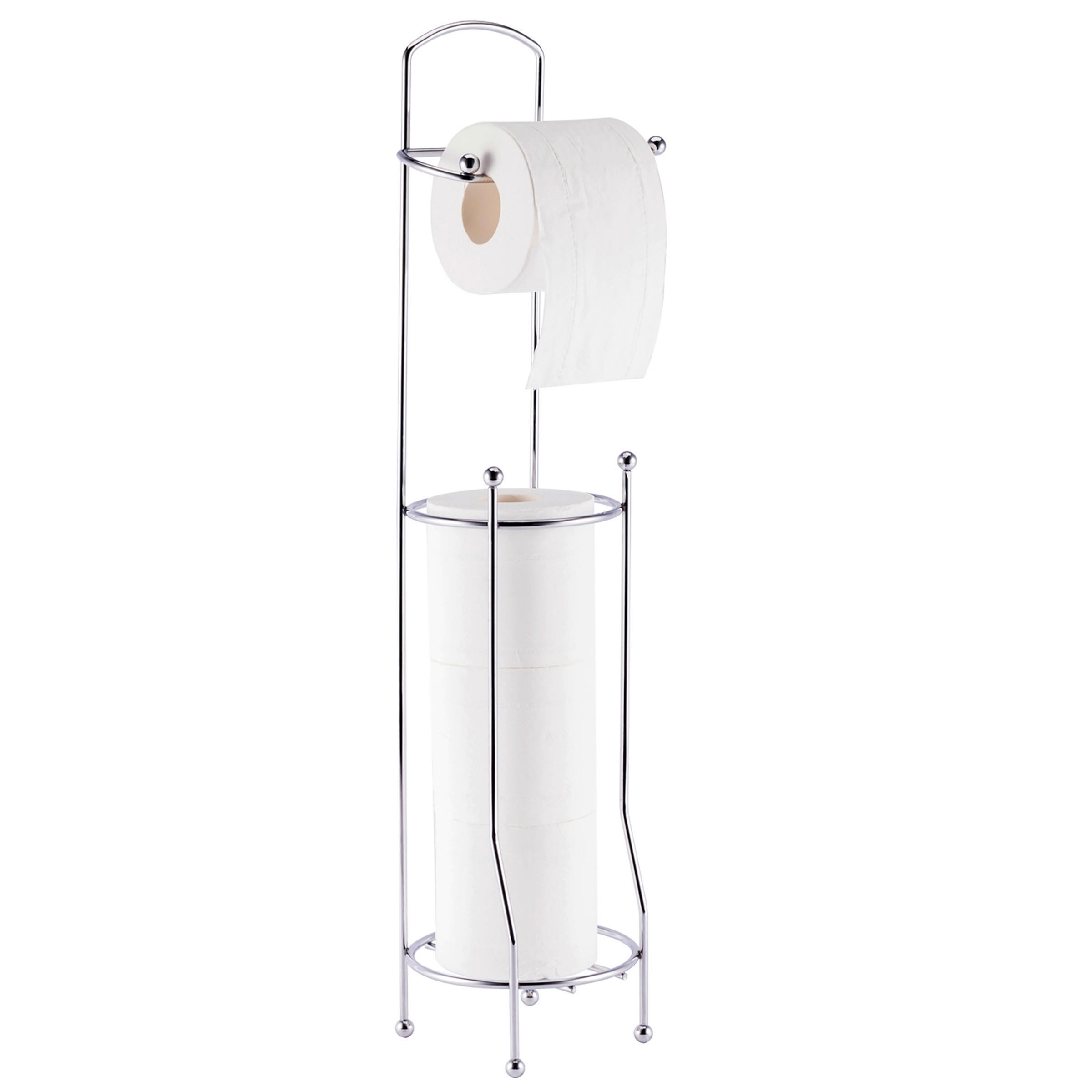POCOline Stand-WC-Garnitur Chrom Edelstahl H/D: ca. 65,8x15,2 cm