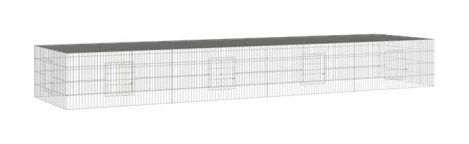 vidaXL Kaninchenkäfig silber Eisen B/H/L: ca. 109x54x433 cm