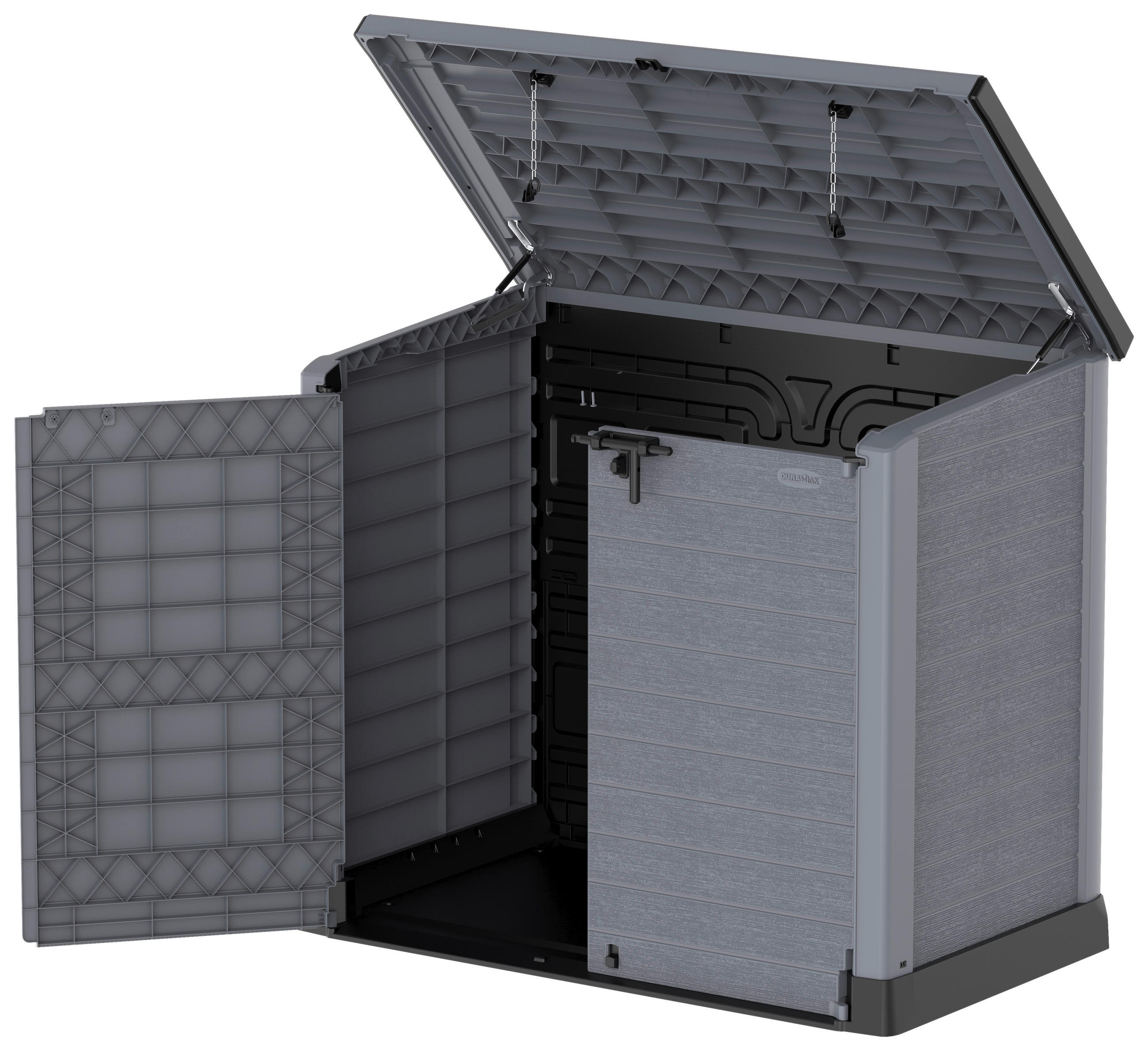 VCM Mülltonnenbox 2er StoreAway grau Kunststoff B/H/L: ca. 145x125x83 cm