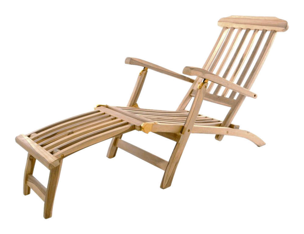 VCM Gartenliege anthrazit Teakholz B/H/L: ca. 60x90x160 cm