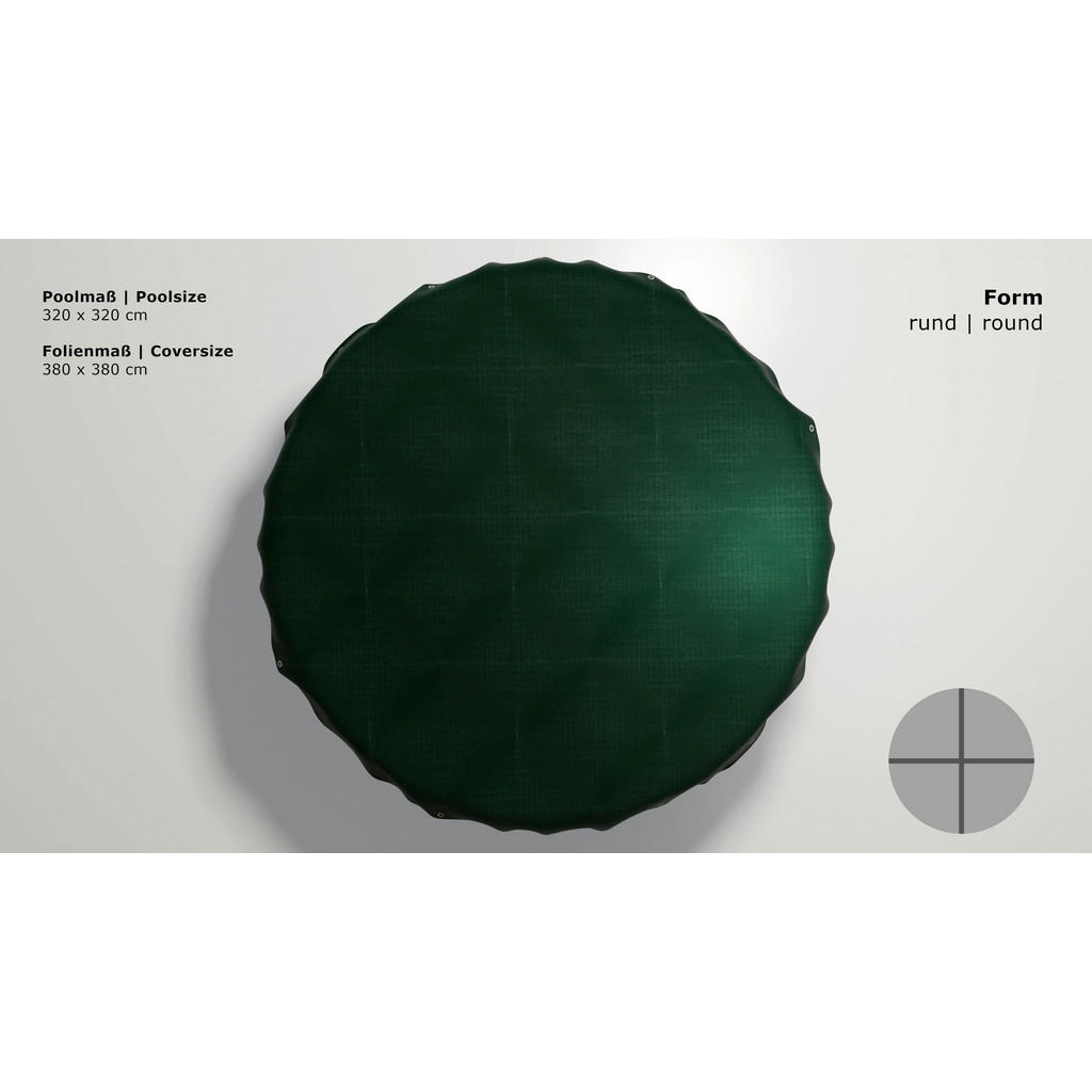 Thumbnail - Grasekamp Abdeckplane für Pool rund grün Kunststoff D: ca. 320 cm
