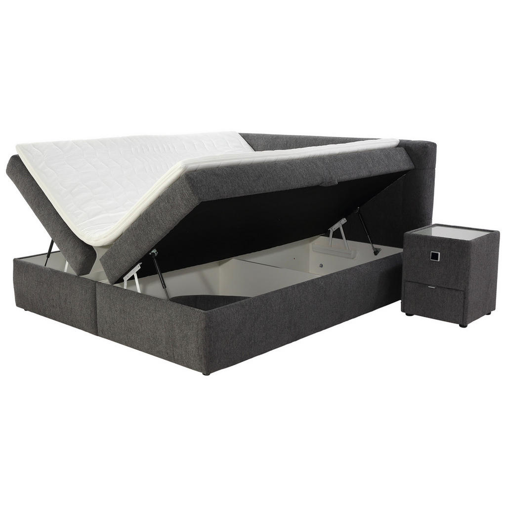 Thumbnail - Boxbett dunkelgrau Liegefläche B/L: ca. 200x180 cm